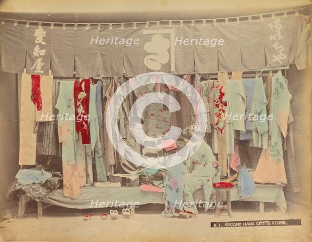 Second-Hand Cloth Store, 1870s-1890s. Creator: Kusakabe Kimbei.
