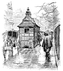 Sketches of London Cabs and Cabmen: a cabmen's shelter, 1890. Creator: Unknown.