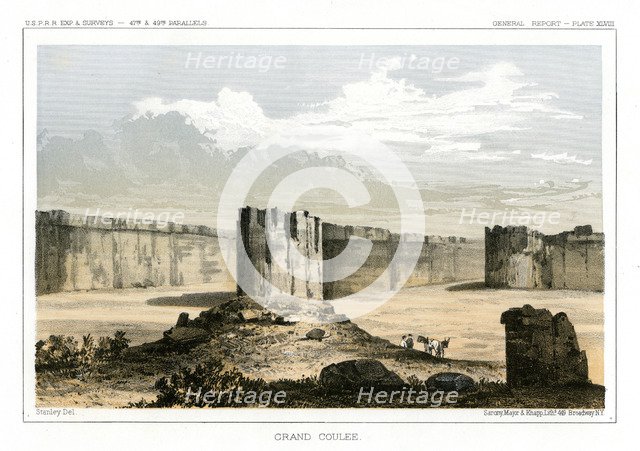 Grand Coulee, Washington, USA, 1856. Artist: Gustav Sohon