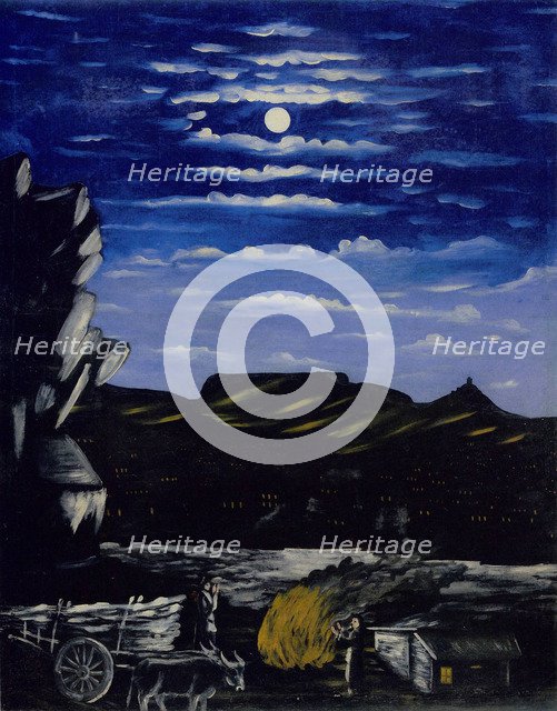 Arsenal Hill at Night. Artist: Pirosmani, Niko (1862-1918)