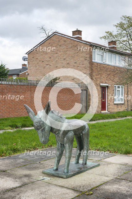 'Donkey', sculpture by Willi Soukop, Pittman's Field, Harlow, Essex, 2015. Artist: Steven Baker.