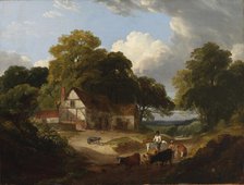 Barnyard Scene, late 18th-early 19th century. Creator: Robert Ladbrooke.