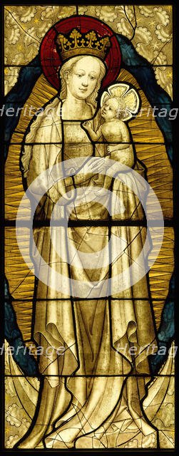 Stained Glass Panel with the Virgin and Child, German, 1430-35. Creator: Unknown.