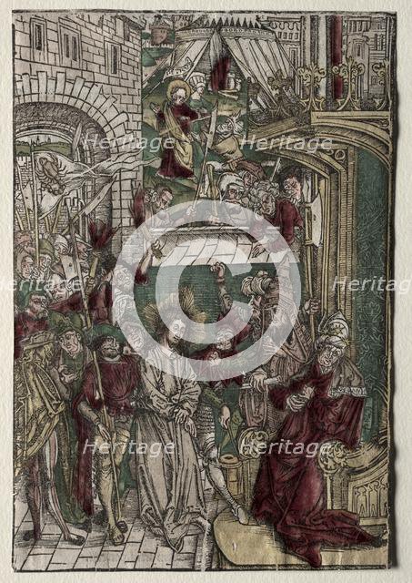 Life of Christ: Christ before Pilate, 1400s. Creator: Unknown.