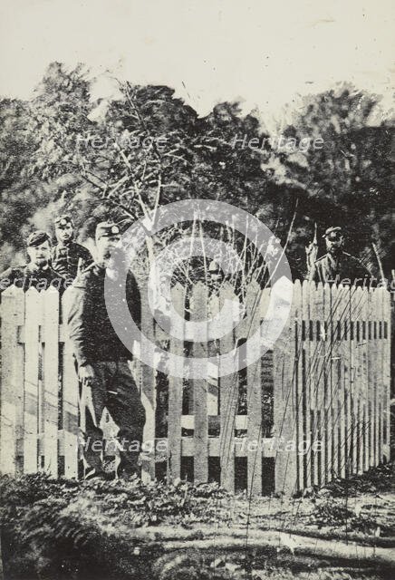 Soldiers Near Graves, Opepe, circa 1869. Creator: Unknown.