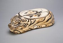 Tiger-Shaped Pillow with Floral Spray, Jin dynasty (1115-1234), 12th/13th century. Creator: Unknown.