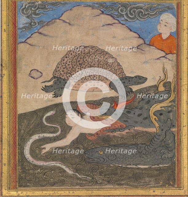The Tortoise, Folio from an 'Aja'ib al-Makhluqat (Wonders of Creation)..., 2nd half of 16th century. Creator: Unknown.