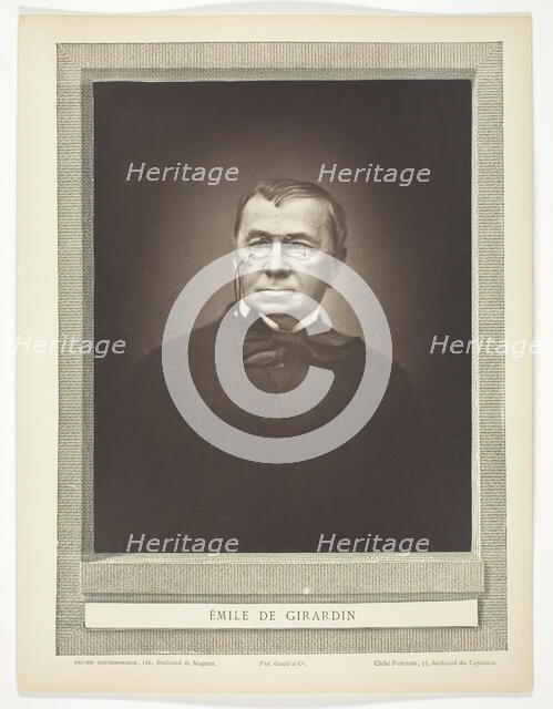 Emile De Girardin [French journalist, publicist and politician], 1875/77. Creator: Fontaine.