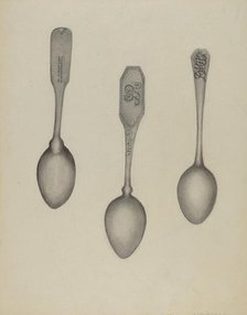 Silver Fiddle Head Spoon, 1935/1942. Creator: Florence Stevenson.