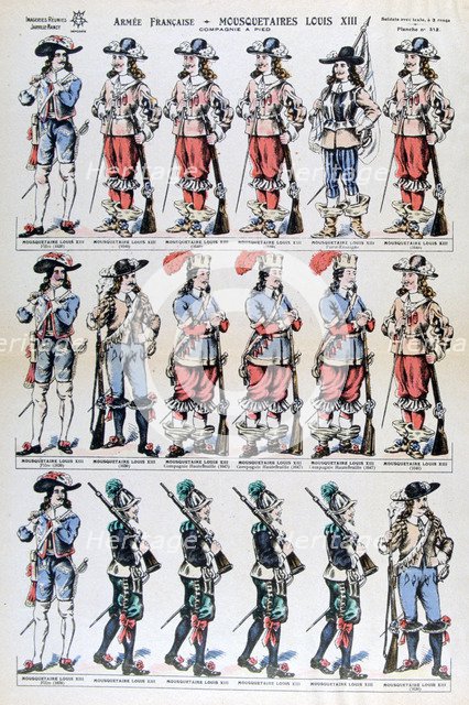 French Army; musketeers of Louis XIII, 17th century (19th century). Artist: Unknown
