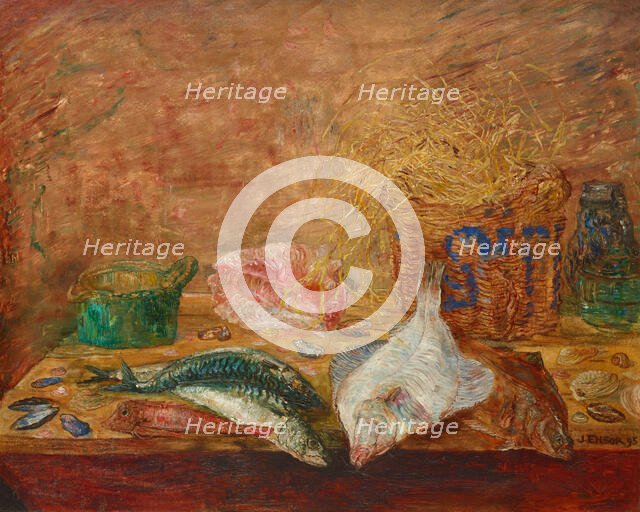 Poissons et coquillages (Fish and shellfish), 1895. Creator: Ensor, James (1860-1949).
