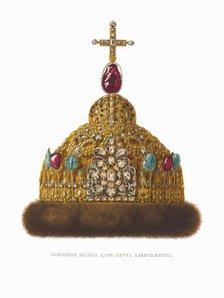 Diamond Cap of Tsar Peter I. From the Antiquities of the Russian State, 1849-1853. Creator: Solntsev, Fyodor Grigoryevich (1801-1892).