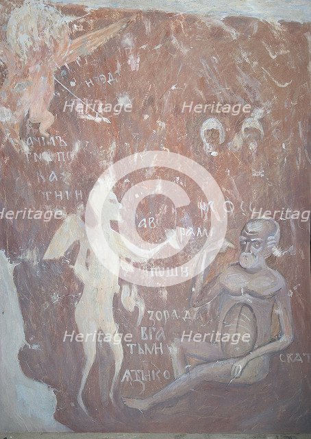 The Rich Man in Gehenna Fire, 1313. Artist: Ancient Russian frescos  