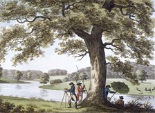 Humphry Repton surveying with a theodolite, late 18th-early19th century. Artist: Unknown