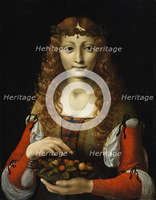 Girl with Cherries, ca. 1491-95. Creator: Marco d'Oggiono.