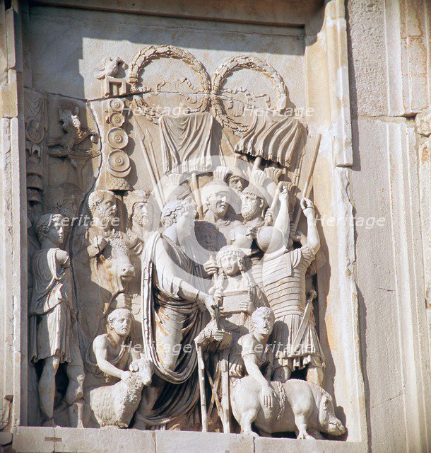 Detail from the arch of Constantine, 3rd century. Artist: Unknown
