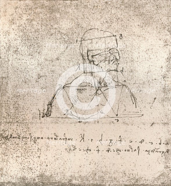 Drawing illustrating the theory of the proportions of the human figure, c1472-c1519 (1883). Artist: Leonardo da Vinci.
