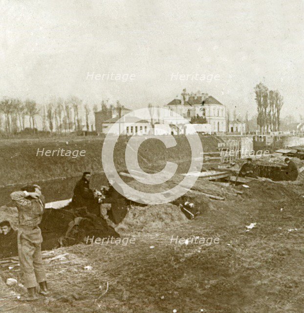 Belgian look-out, Yser, Flanders, Belgium, c1914-c1918. Artist: Unknown.