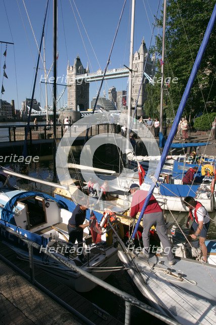 Boats in St Katherine's Lock, London