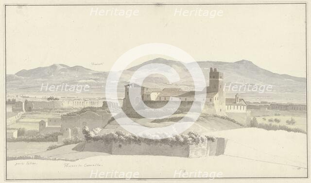 The Baths of Caracalla in Rome, with Frascati in the Distance, c.1809-c.1812. Creator: Josephus Augustus Knip.