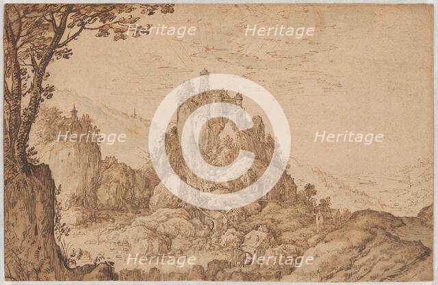 A Castle on a Crag in a Mountainous Landscape, late 1590s. Creator: Joos de Momper, the younger.