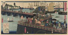 The Great Harbor in London, England (Egirisu, Rondon taiko), 1862. Creator: Utagawa Hiroshige II.