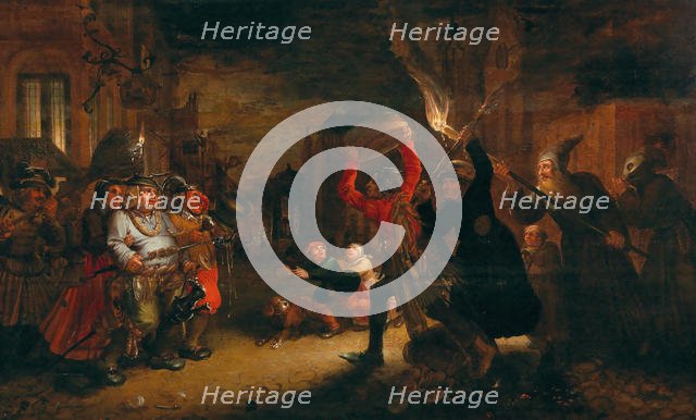 The Fight Between Carnival and Lent, Early 17th cen.. Creator: Vinckboons, David (1576-1629).