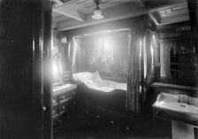 Interior of midships cabin on steam yacht 'Venetia', 1920. Creator: Kirk & Sons of Cowes.