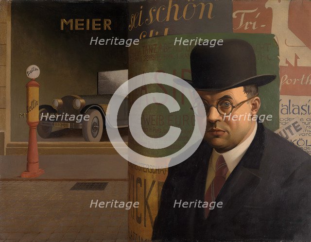 Self-Portrait in Front of an Advertising Column, 1926.