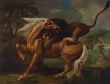 A Lion Attacking a Horse, 1762. Creator: George Stubbs.