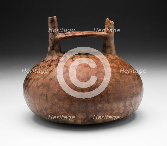 Negative-Painted Spotted Vessel with Bird-Head Spout, 650/150 B.C. Creator: Unknown.