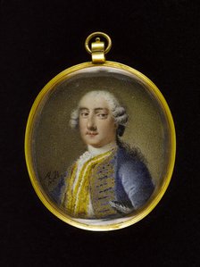 Portrait d'homme en habit bleu, between 1740 and 1770. Creator: Ecole Francaise.