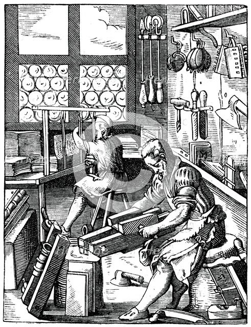 'Bookbinders', 16th century, (1870).Artist: Jost Amman