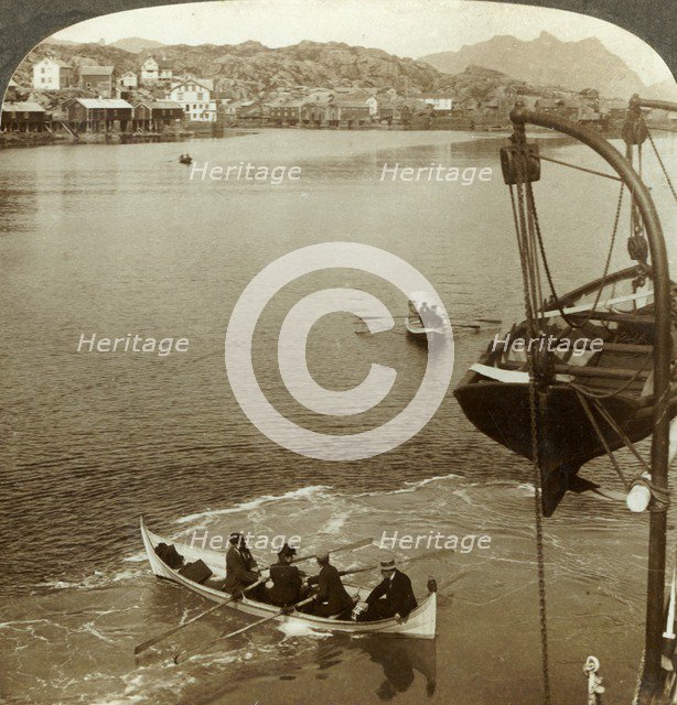 'Landing from a steamer in Arctic country, Svolvaer, Lofoten Islands, N. Norway', c1905.  Creator: Unknown.
