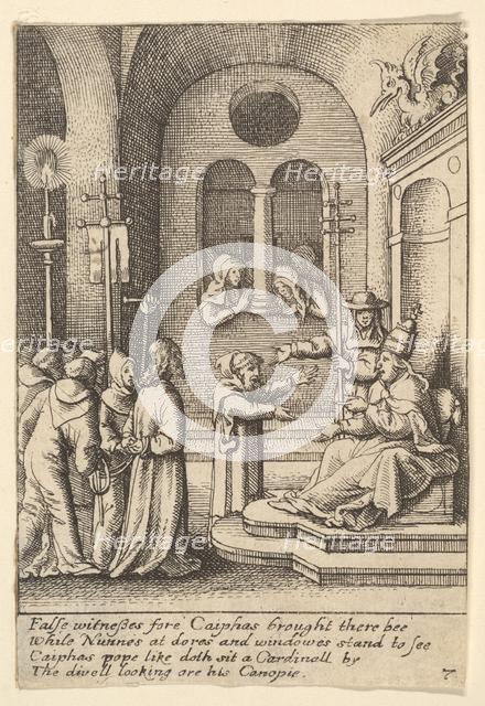 Jesus again before Caiaphas, 1625-77. Creator: Wenceslaus Hollar.