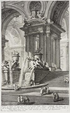 Group of columns which support two arches of a great courtyard... c1743. Creator: Giovanni Battista Piranesi.