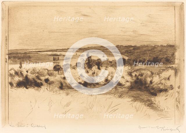 The Seine at Quilleboeuf (La Seine a Quilleboeuf), 1890. Creator: Norbert Goeneutte.