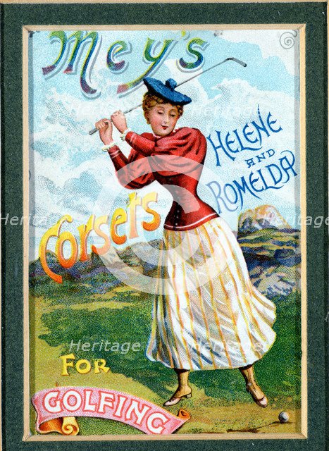 Advertisement for corsets, late 19th century. Artist: Unknown