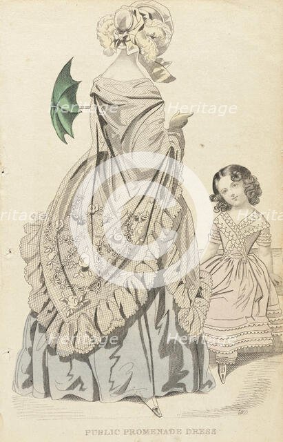 Fashion Plate (Public Promenade Dress), c1839. Creator: Unknown.