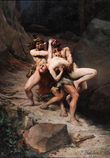 The Rape in the Stone Age, 1888. Creator: Jamin, Paul Joseph (1853-1903).