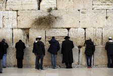 Jews praying at the Western Wall, Jerusalem, Israel, 2013. Creator: LTL.