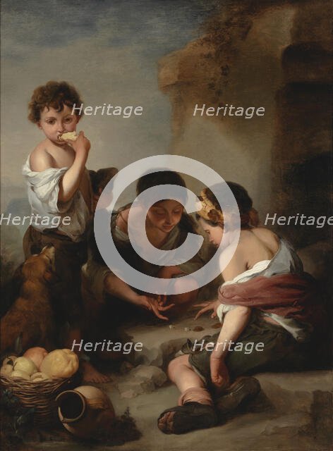 Beggar boys playing with dice, 1842-1866.  Creator: Wladimir Swertschkoff.