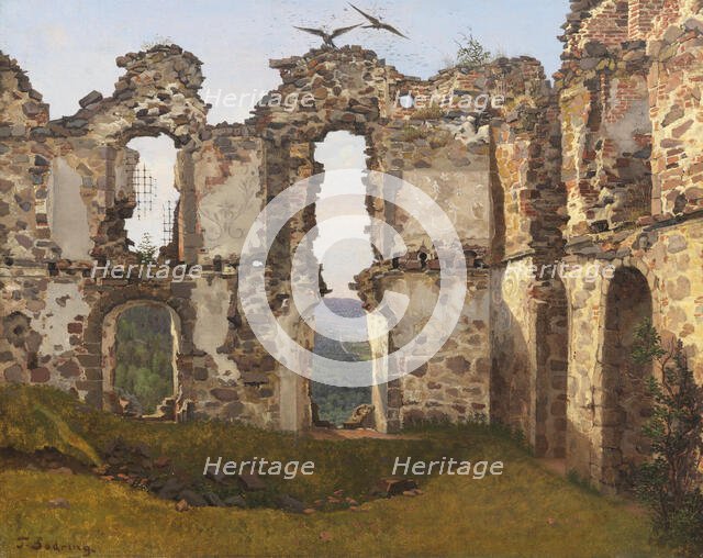 The Ruins of Brahehus near Jönköping, Sweden. Study, mid-19th century. Creator: Frederik Hansen Sodring.