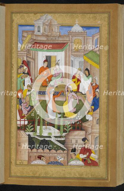 Iskandar with Nushaba being entertained, 1595. .  Creator: Bhureh.