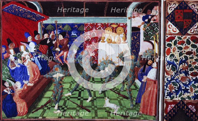 Masquerade at the French court, 1470-1475. Creator: Jean Froissart.