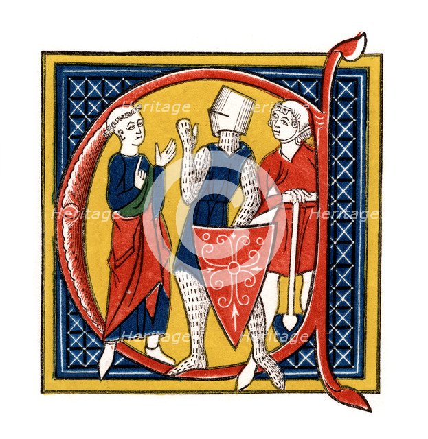 Initial letter 'C', early 14th century, (1843).Artist: Henry Shaw