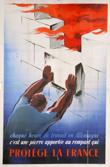 'Working in Germany protects France', 1944. Artist: Unknown