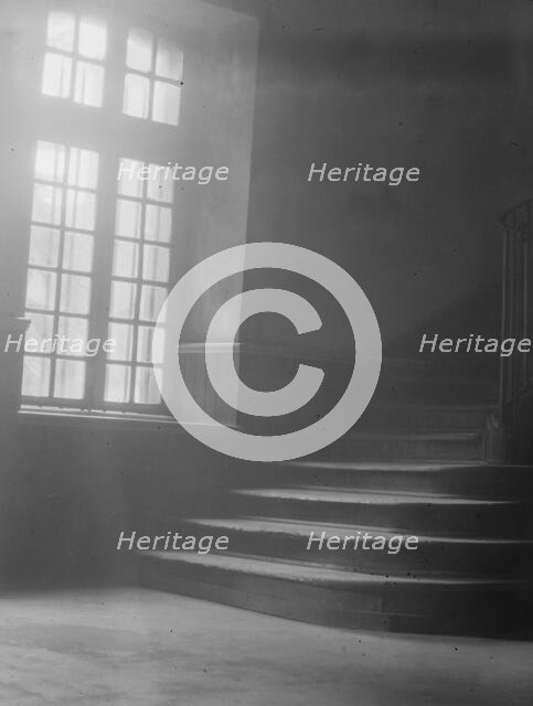 Window and stairway of the old Ursuline convent, New Orleans, between 1920 and 1926. Creator: Arnold Genthe.