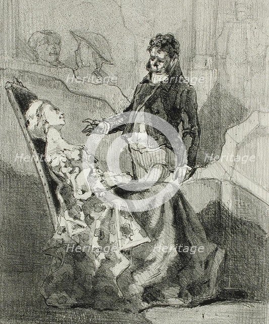 Derrière le rideau, 1856. Creator: Félicien Rops.