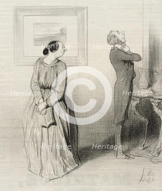 Bichette...viens donc arranger ma rosette!..., 1844. Creator: Honore Daumier.